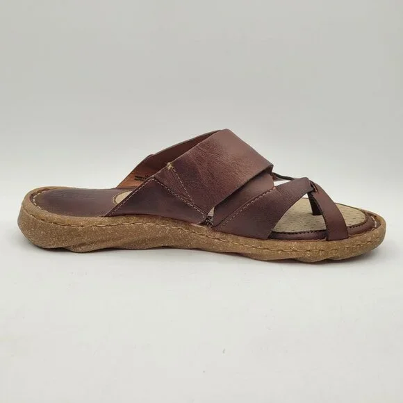 Born Sorja Sport Leather Thong Sandals Women's 9 EU 39-40 Brown - Picture 5 of 14